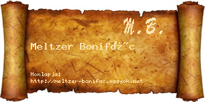 Meltzer Bonifác névjegykártya